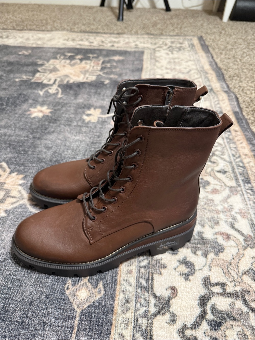 Sam Edelman Garret Men's Dark Brown Lace-Up Combat Boots
